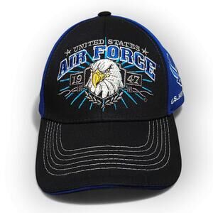 US Air Force‎ Eagle 1947 Baseball Cap Black Blue Embroidered Adjustable One Size